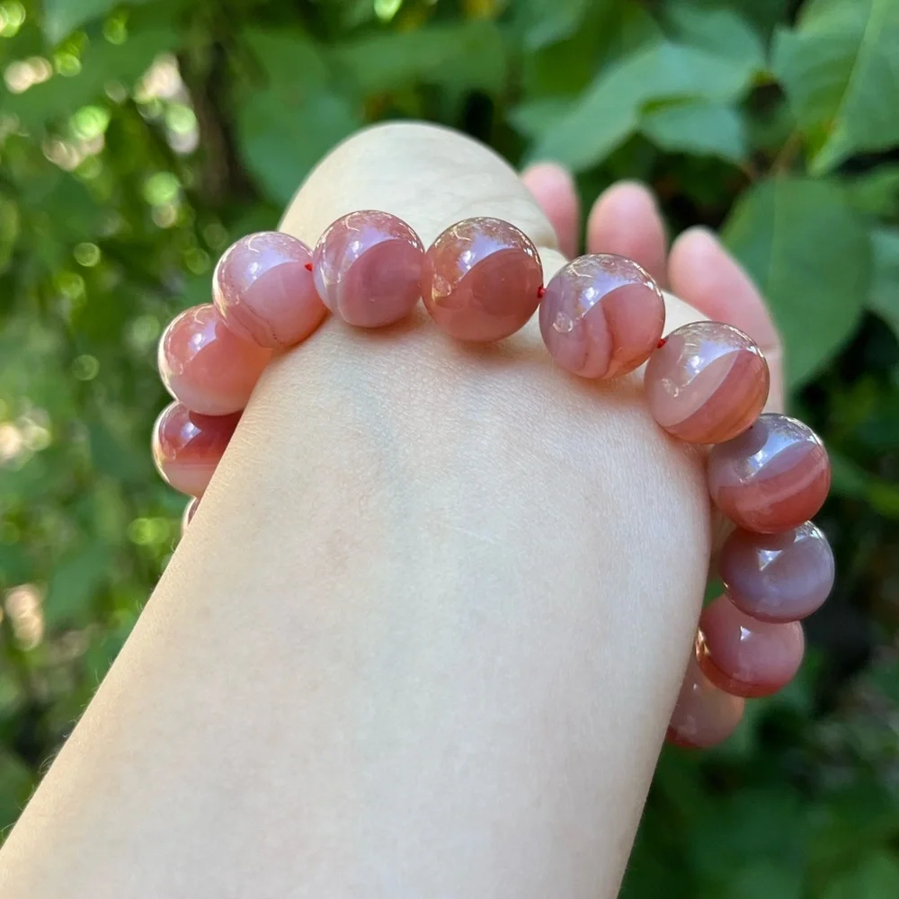 12.5mm Stretchable Red Yanyuan agate bracelet‎